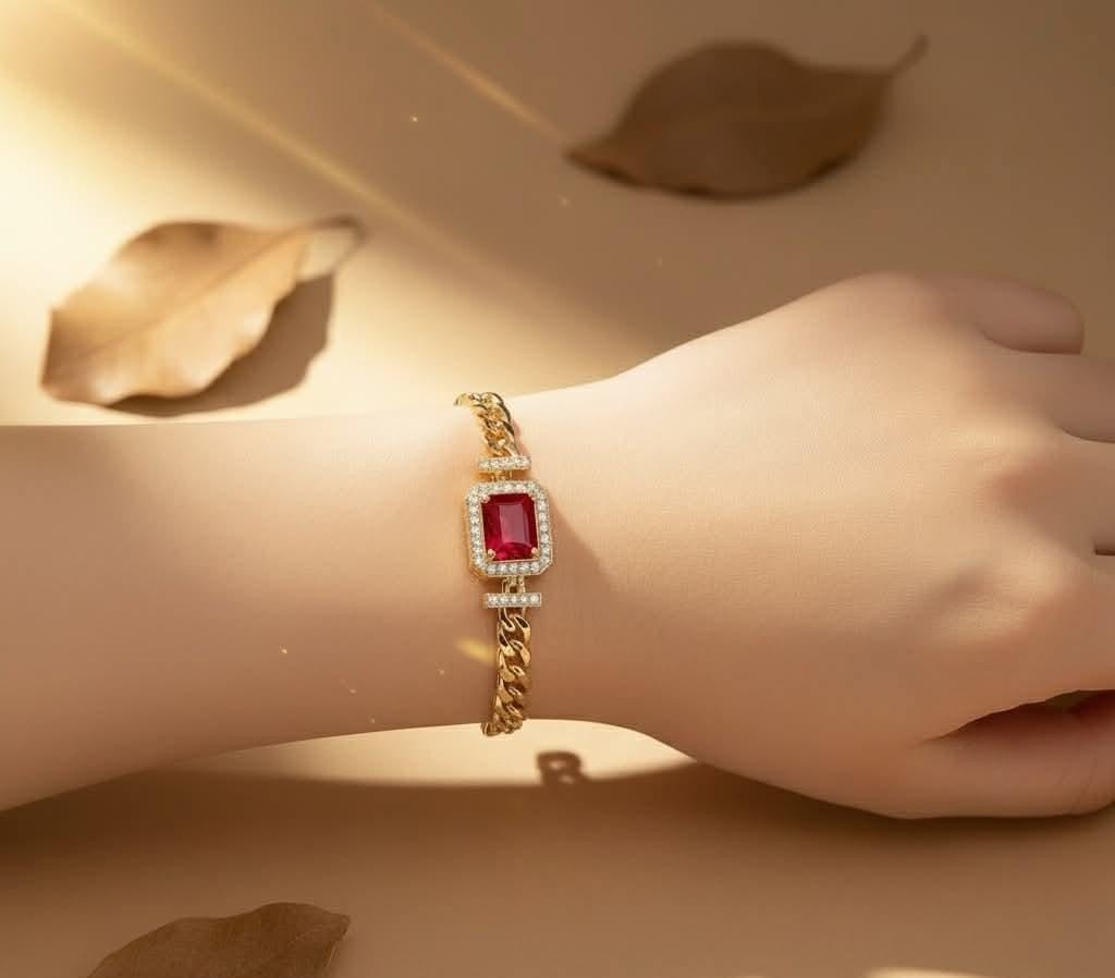 Luxe Zirconia Crystal Bracelet Redwine